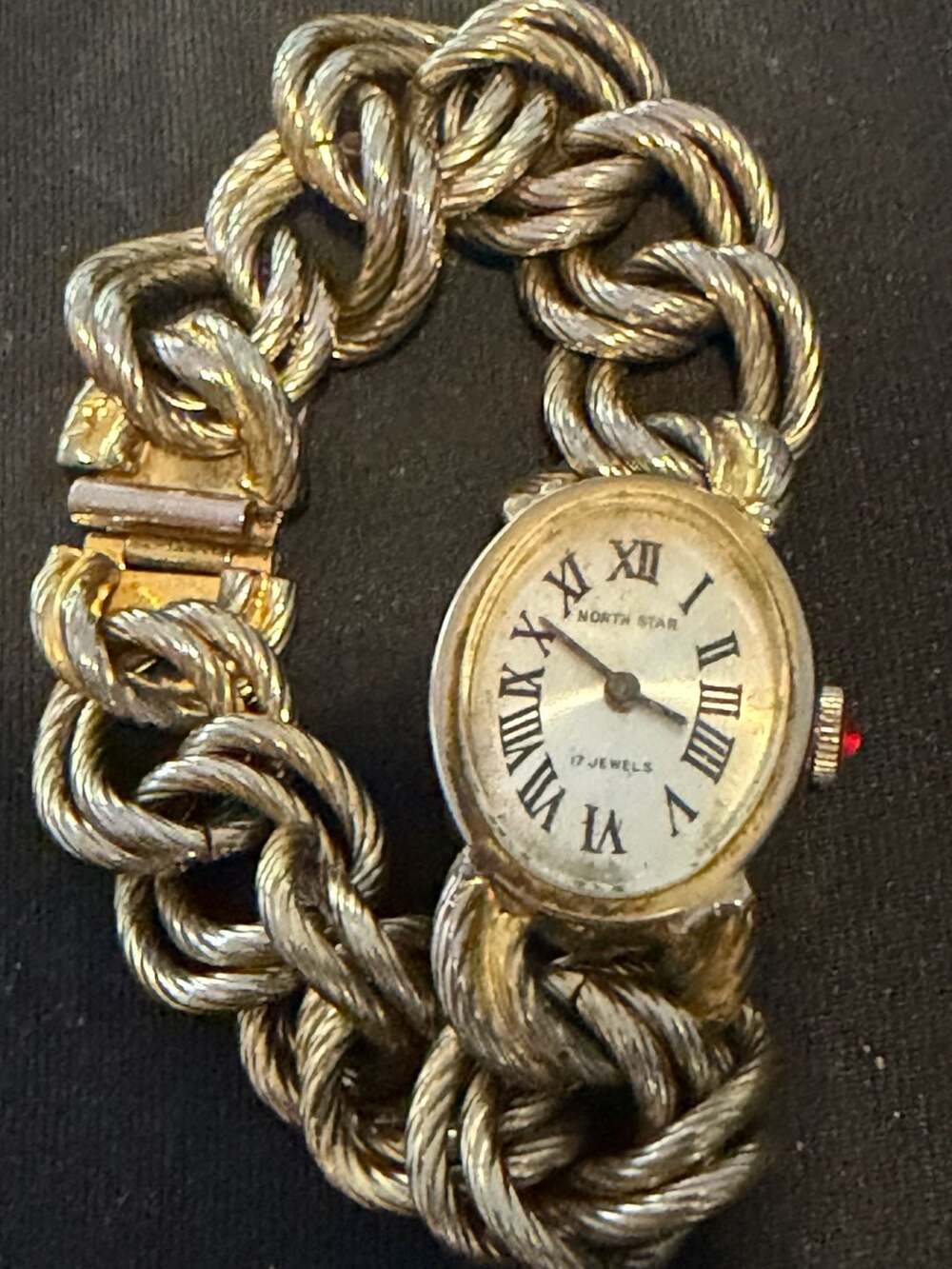 Vintage North Star 17 Jewels Women's Mechanical Watch with Rope Chain Bracelet